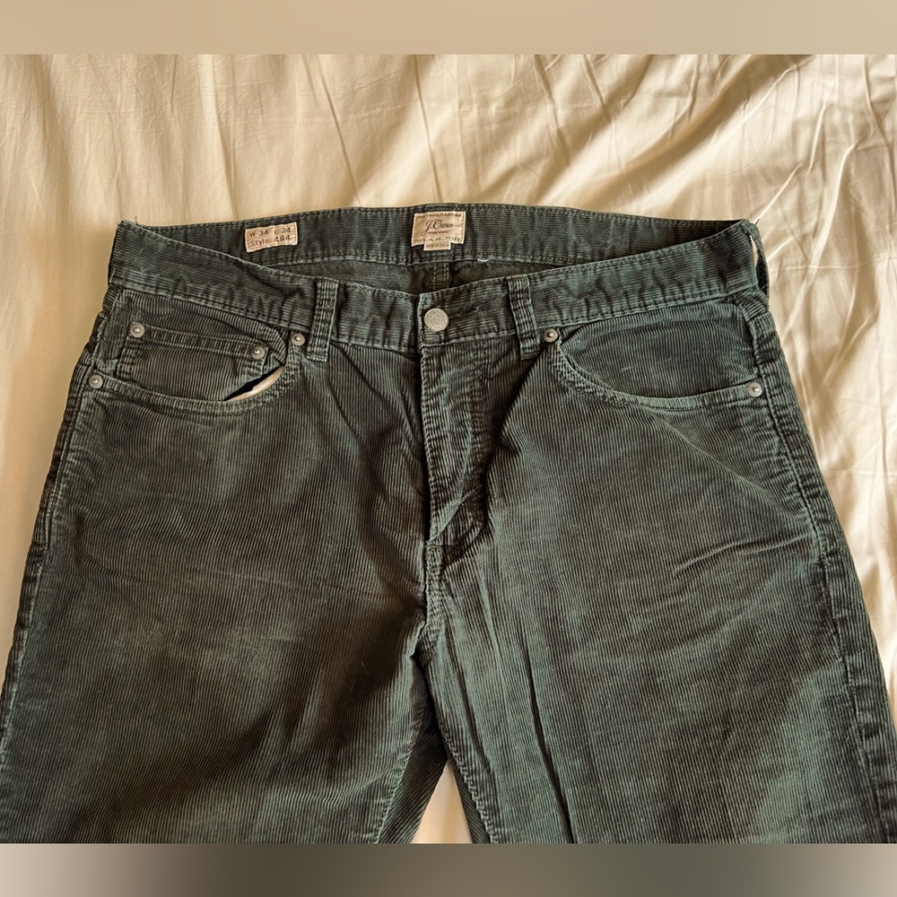 Forest green J. Crew corduroy pants 34/34